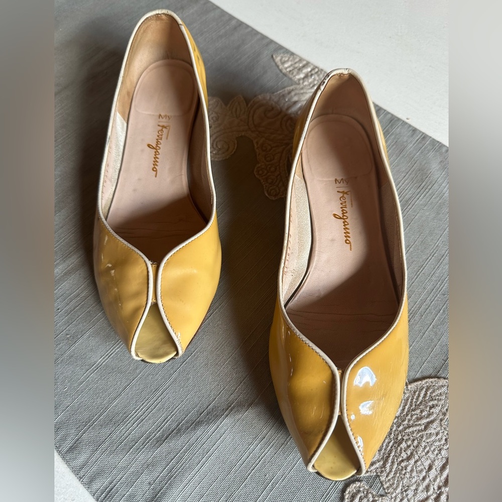 Salvatore Ferragamo - Patent Leather Cutout Accent Flats
